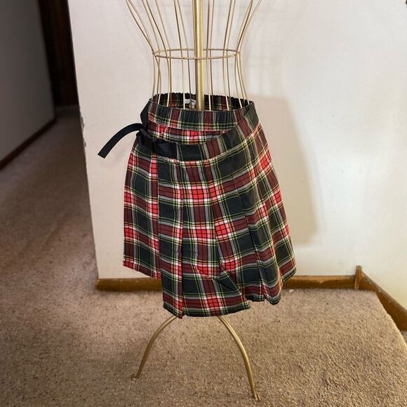 NWT bp Pride Pleated 100% Cotton Twill Skirt in red laurel size small - Picture 9 of 10